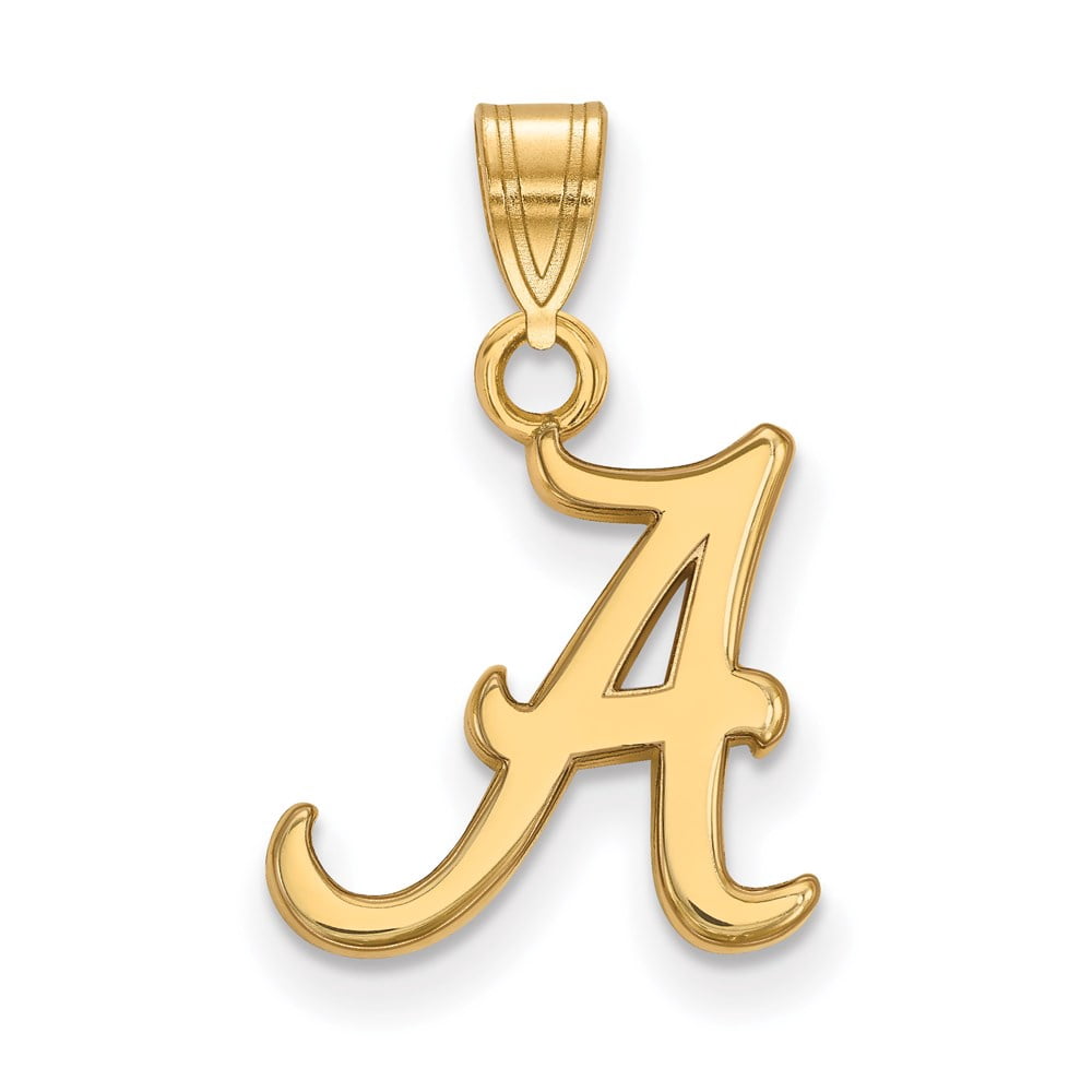 Sterling Silver Gold-plated LogoArt University of Alabama Letter A Small Pendant Q-GP002UAL
