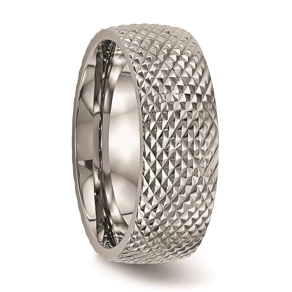 Titanium Polished and Textured 8mm Band Size - 12.5