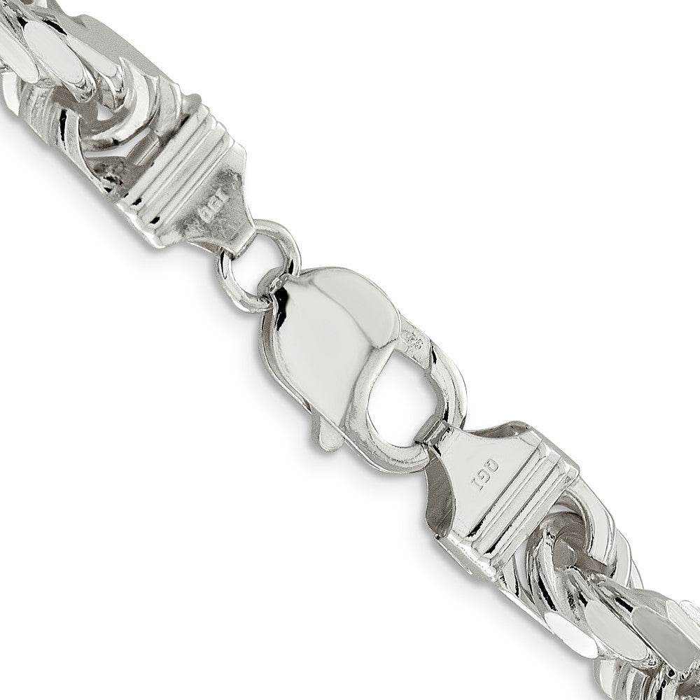 Sterling Silver 9.0mm Diamond-cut Rope Chain 28 Inches