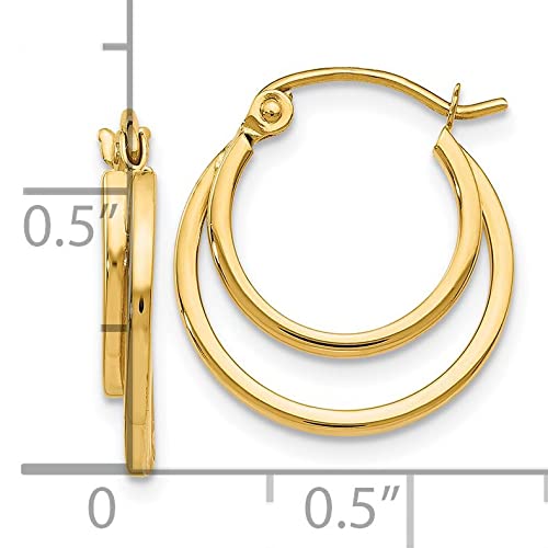 14K Polished Hinged Hoop Earrings