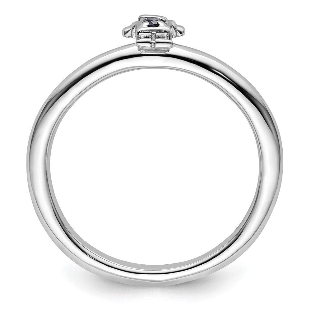 Sterling Silver Stackable Expressions Rhodium Cr. Sapp Boy Ring