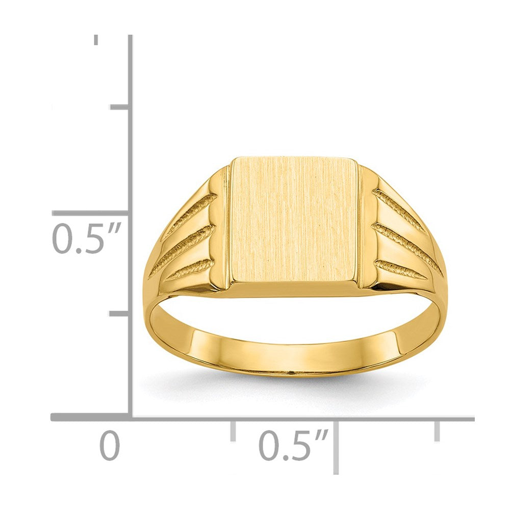 14k 9.0x8.0mm Open Back Signet Ring Size 7.5