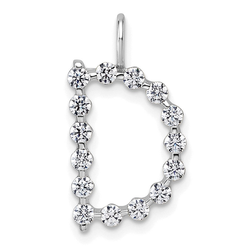 True Origin 14k White Gold 1/2 carat Lab Grown Diamond VS DEF Alphabet D Pendant