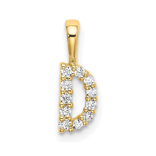 14k 1/10 carat Lab Grown Diamond VS/SI+ G+ Letter D Initial Pendant