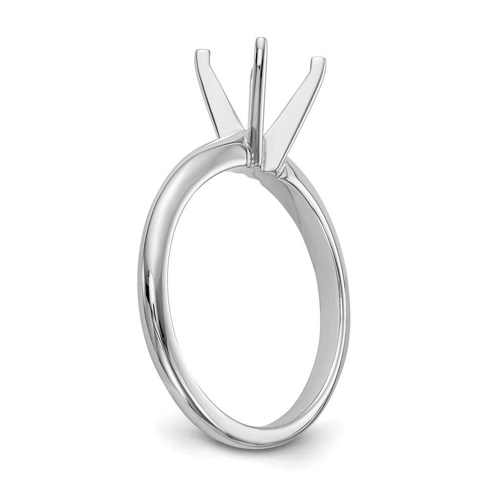 14k White Gold 3/4 carat Lightweight Half-Round 4-Prong Round Solitaire Ring Mounting