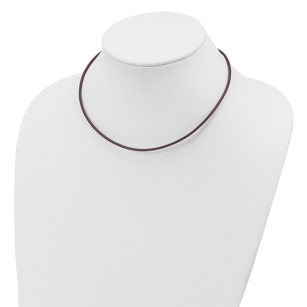 Sterling Silver 18inch 2mm Brown Leather Cord Necklace 18 Inches