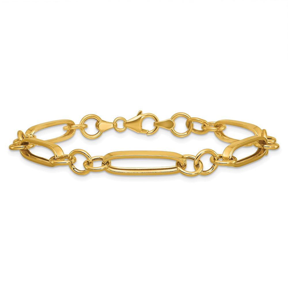14K Polished Fancy Link Bracelet 7.5  inches