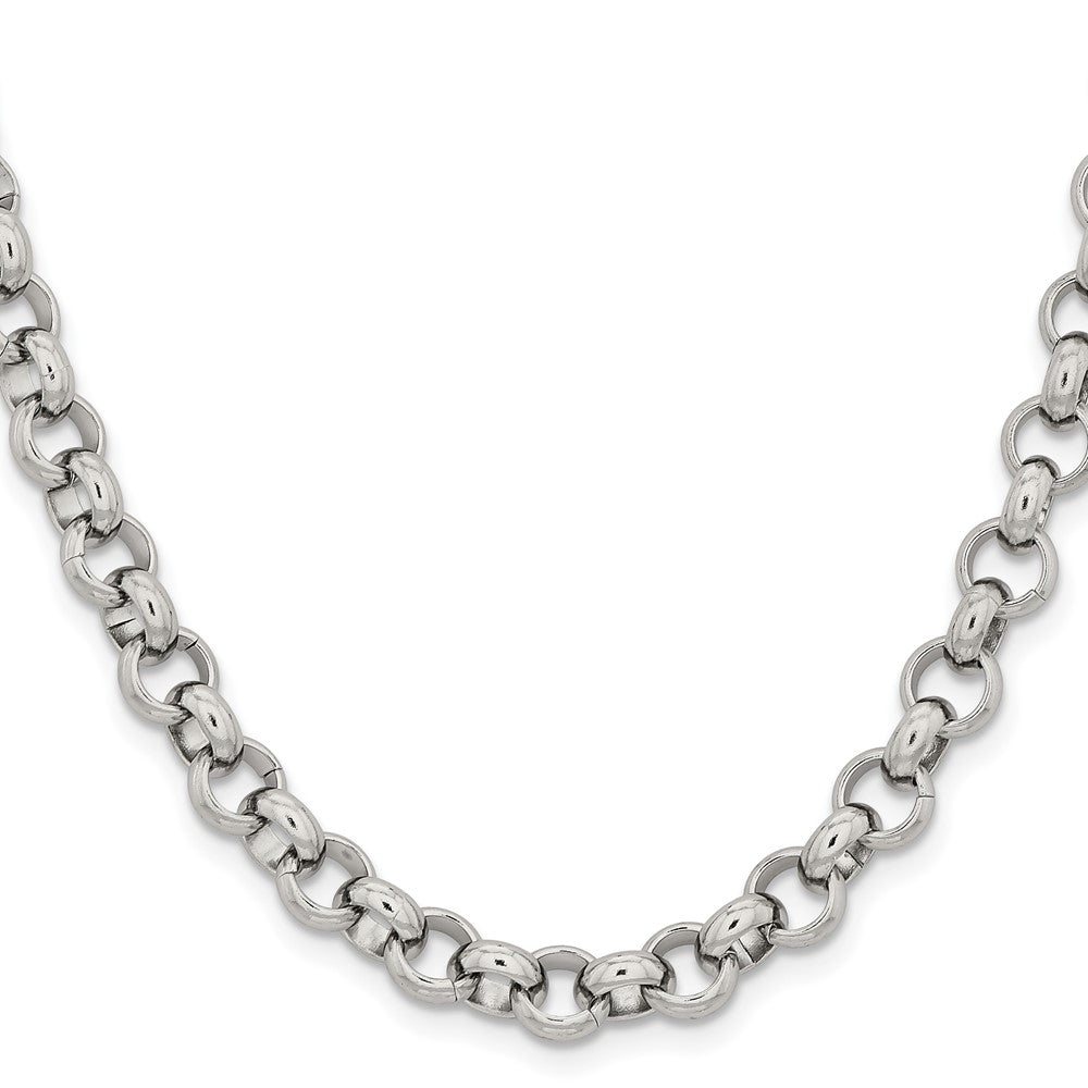 Stainless Steel Polished 8mm 24in Rolo Chain