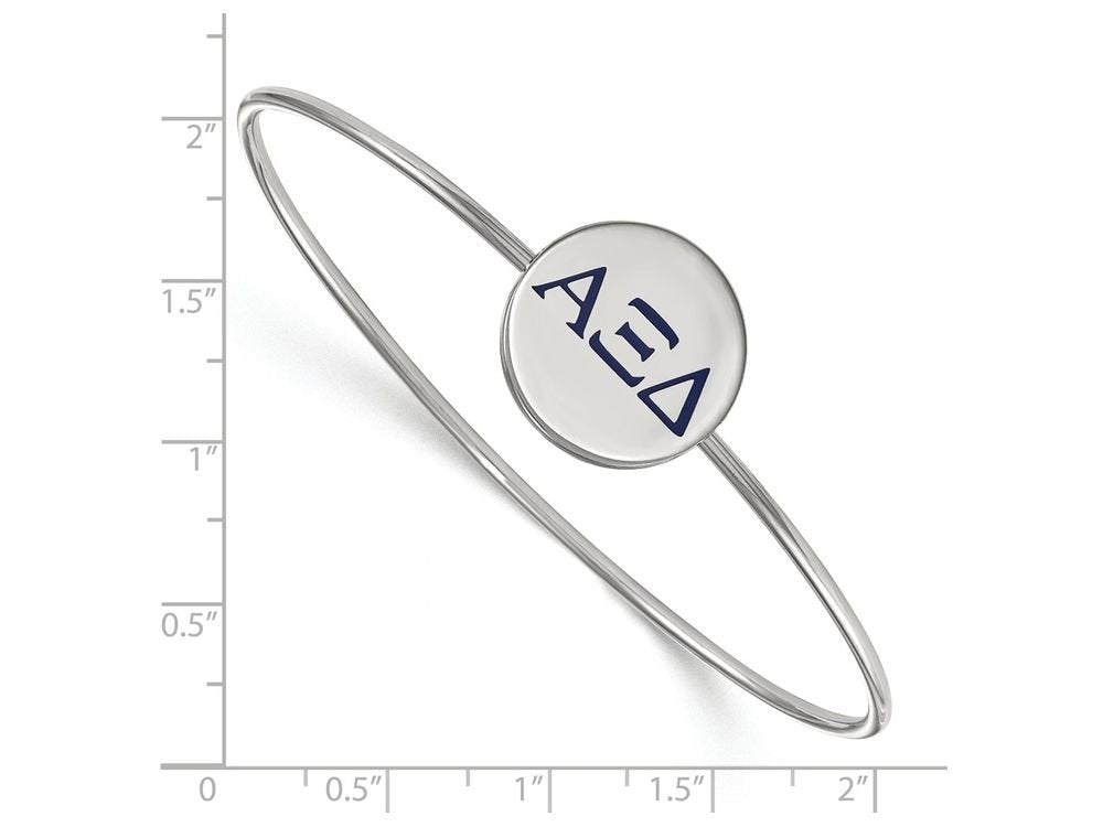 Sterling Silver Official Licensed Greek Sororities 7in Alpha Xi Delta (???) Enameled Slip-on Bangle