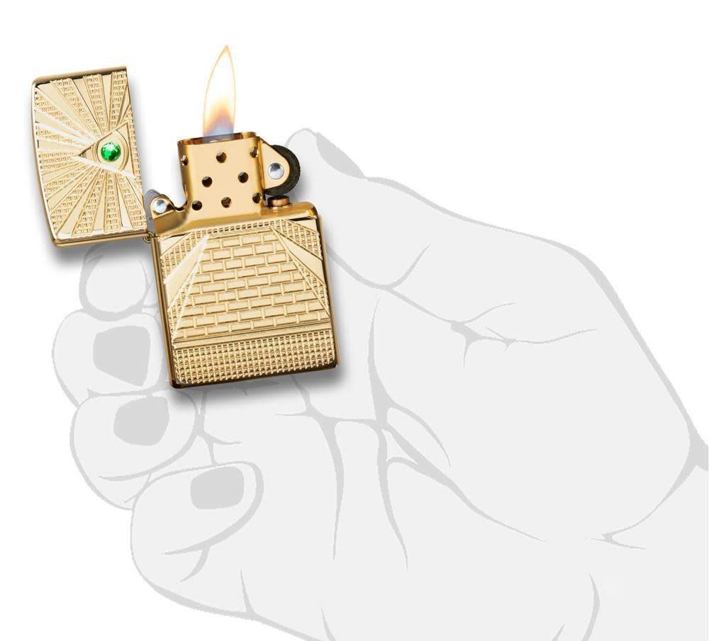 Zippo Eye of Providence High Polish Brass Design Pocket Lighter