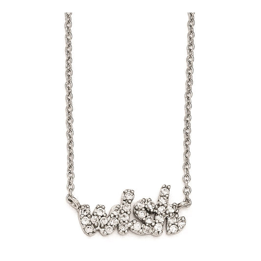 Cheryl M Sterling Silver CZ WISH 18in. Necklace