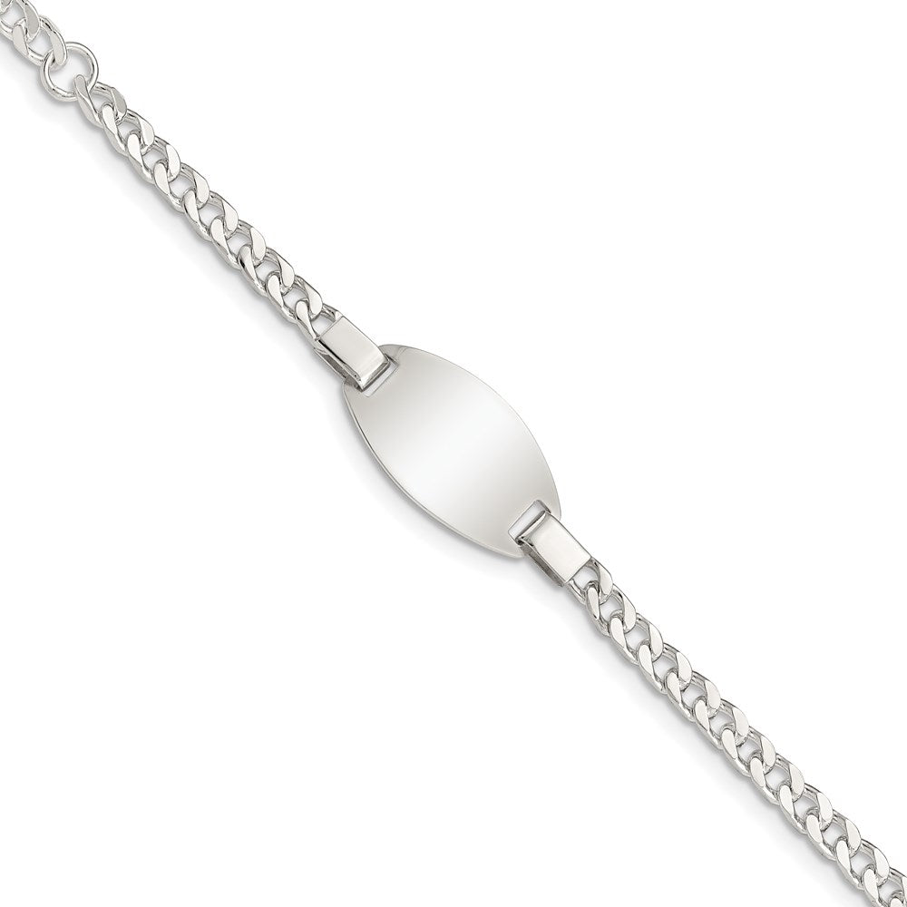 Sterling Silver Childrens 5in Plus 1in Ext ID Bracelet 6 inches