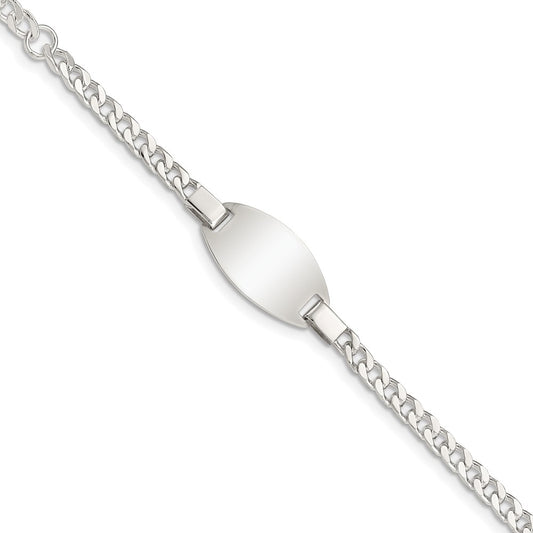 Sterling Silver Childrens 5in Plus 1in Ext ID Bracelet 6 inches