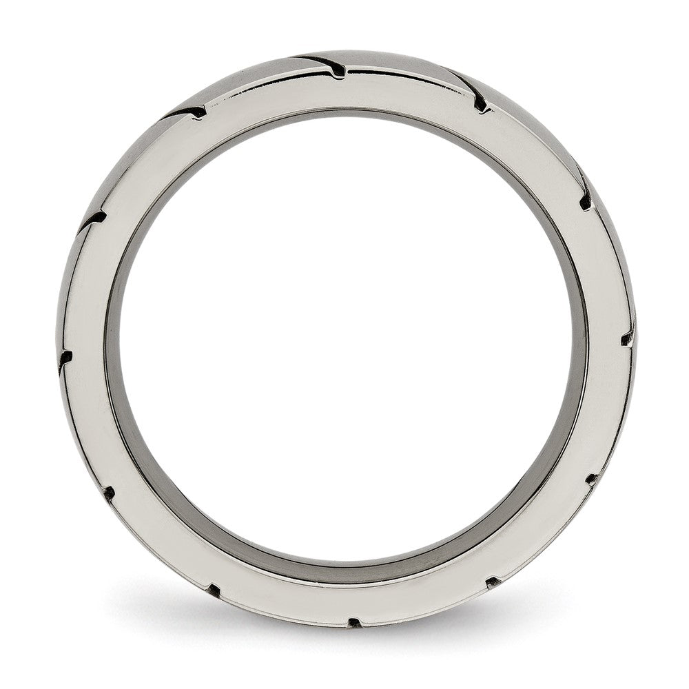 Titanium Polished 4mm Grooved Band