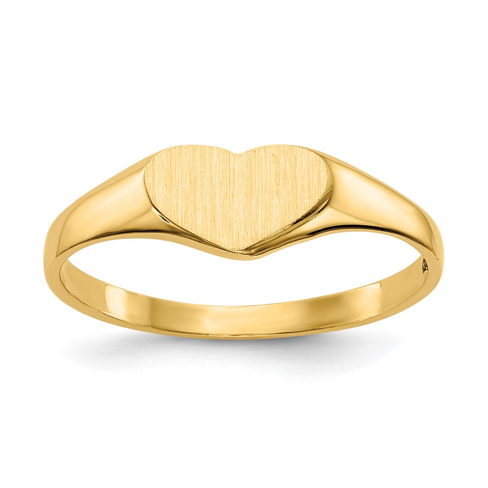 14k 5.5x7.5mm Closed Back Heart Signet Ring 6