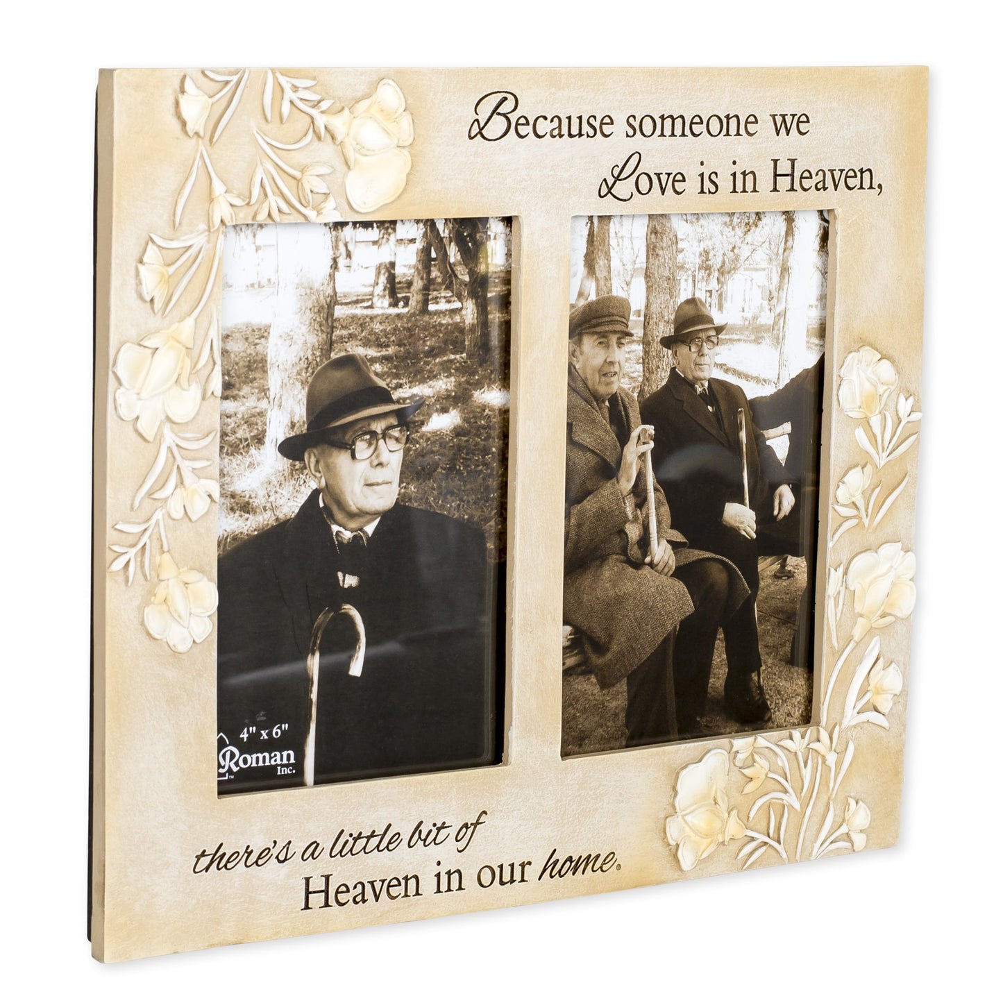 Heaven in Our Home 8.5 x 10 Embossed Resin Stone Double Table Top Photo Frame