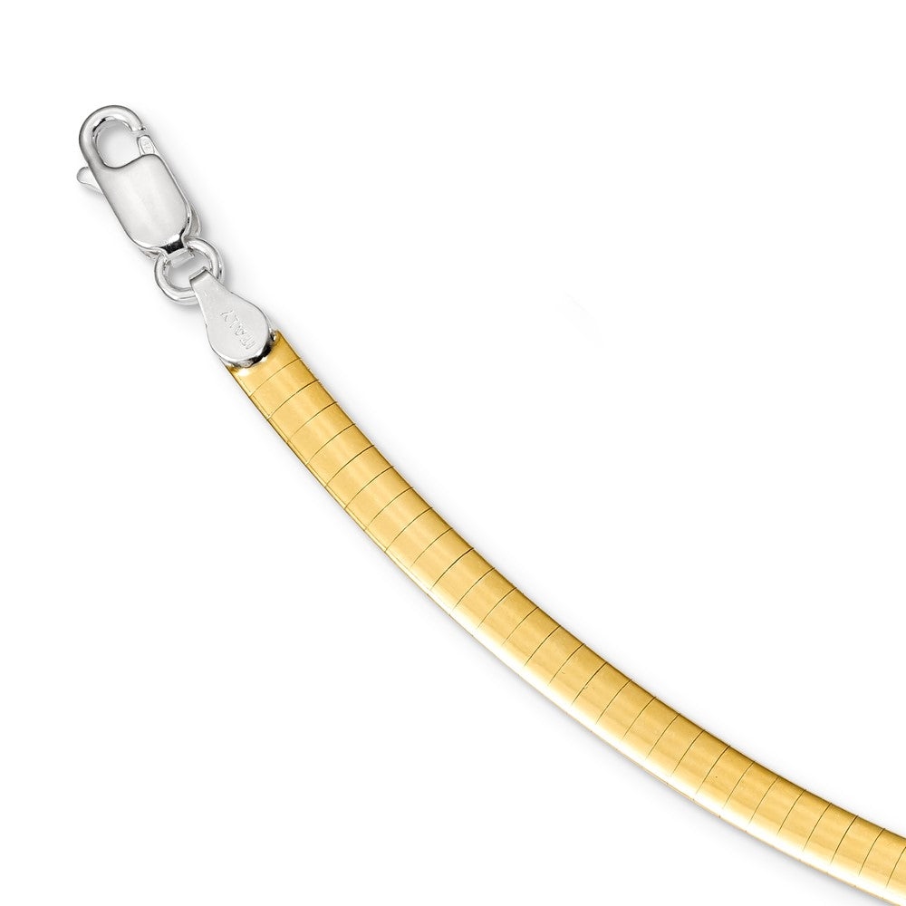 Sterling Silver Gold-plated 4mm Reversible w/2in ext Cubetto Chain 18 Inches