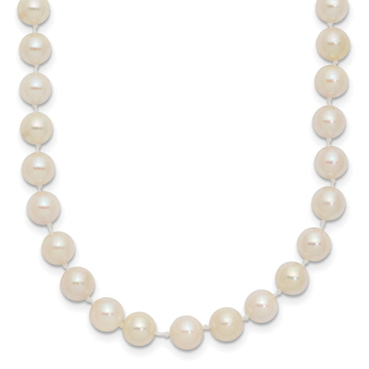 14k 5-6mm White Round Akoya Saltwater Cultured Pearl 24 inch Necklace