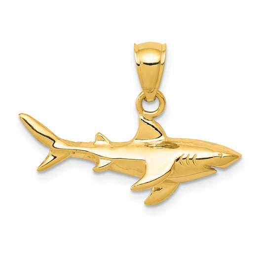10K Shark Pendant Yellow Gold
