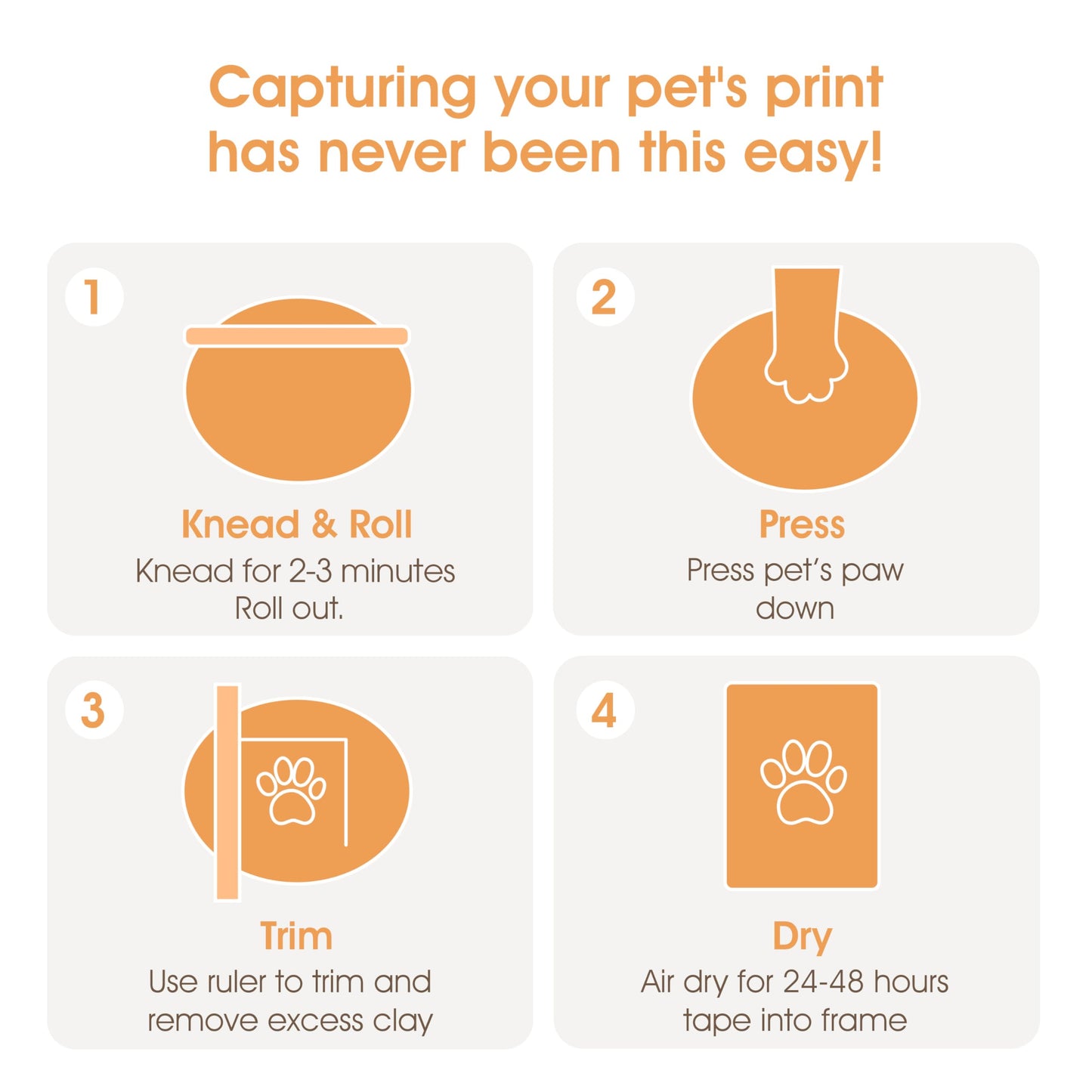 Pearhead Pet Photo Memory Box and Impression Kit for Dog or Cat Paw Print, Black