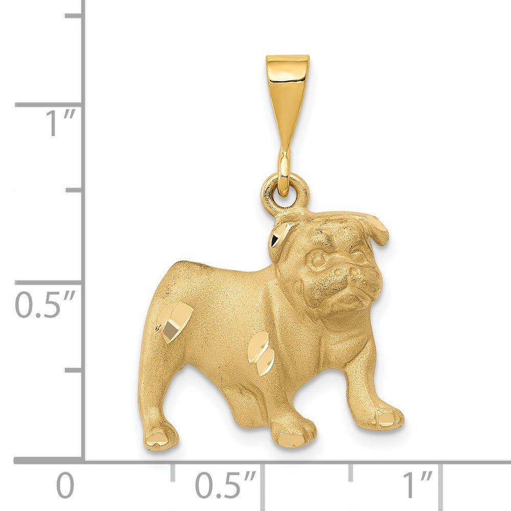 14k Bulldog Pendant Yellow Gold