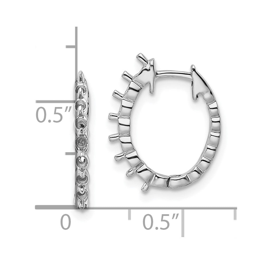 14k White Gold Diamond Hinged Hoop Earring Mountings