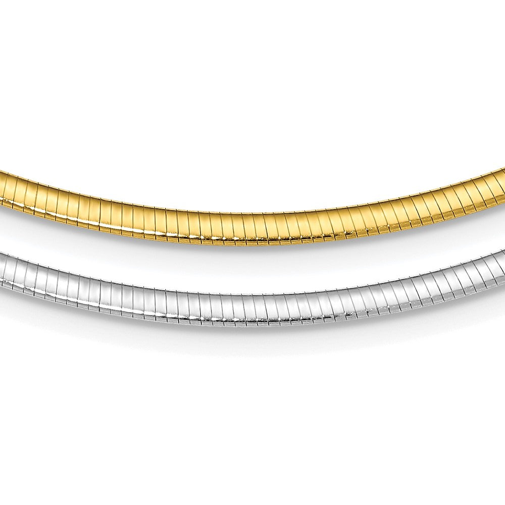 Sterling Silver Flash Gold-plated Reversible 3mm Cubetto Chain 16 Inches