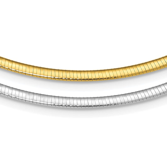 Sterling Silver Flash Gold-plated Reversible 3mm Cubetto Chain 16 Inches
