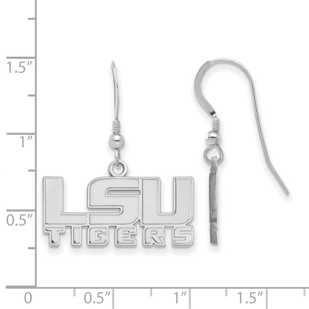 LogoArt Sterling Silver  Louisiana State University Small Dangle Earrings
