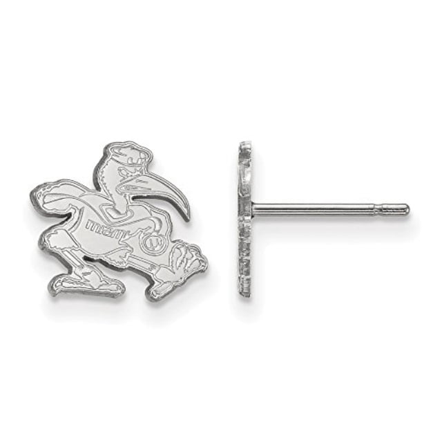 LogoArt SS050UMF Sterling Silver University of Miami Extra Small Post Earrings