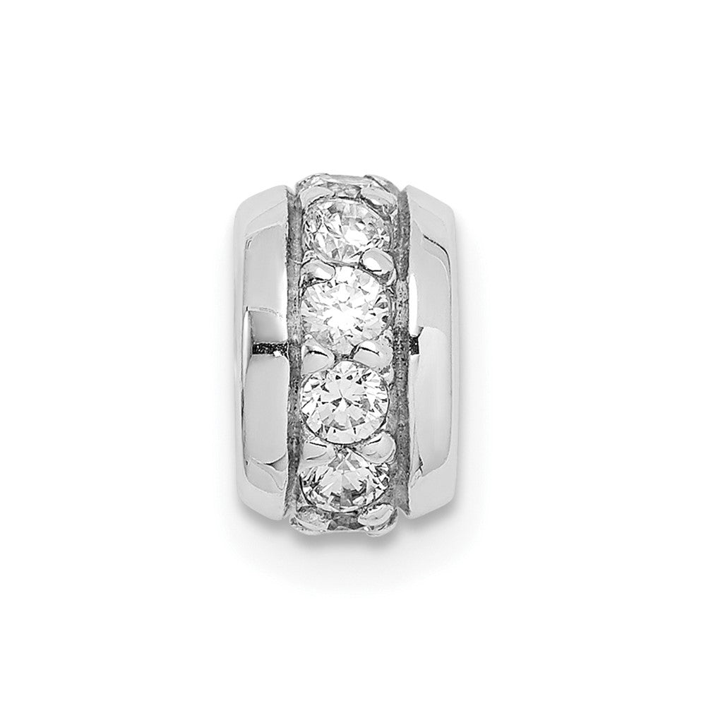 Sterling Silver Rhodium-plated CZ Slide