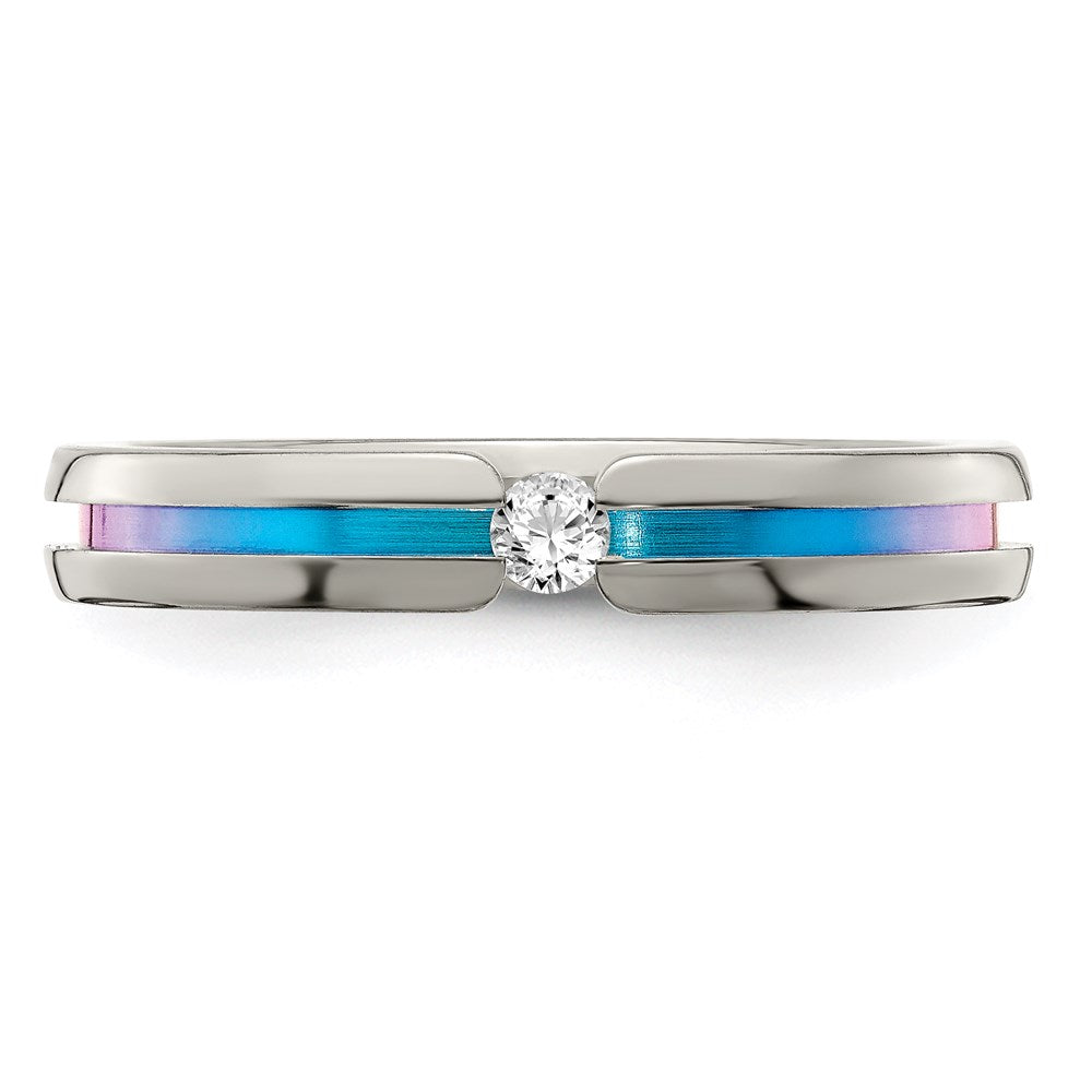 Edward Mirell Titanium White Sapphire Multicolored Anodized 4mm Band