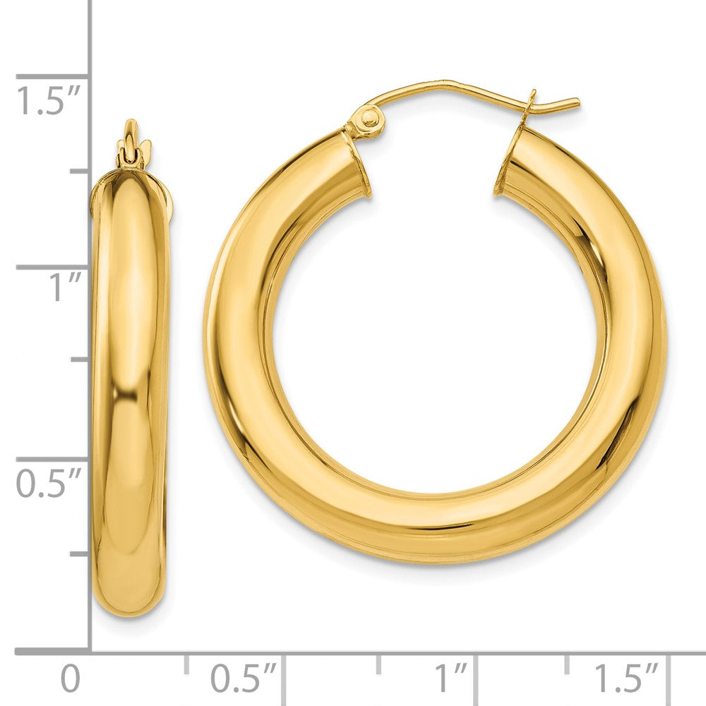 10k Yellow Polished 5mm Lightweight Hoop Earrings