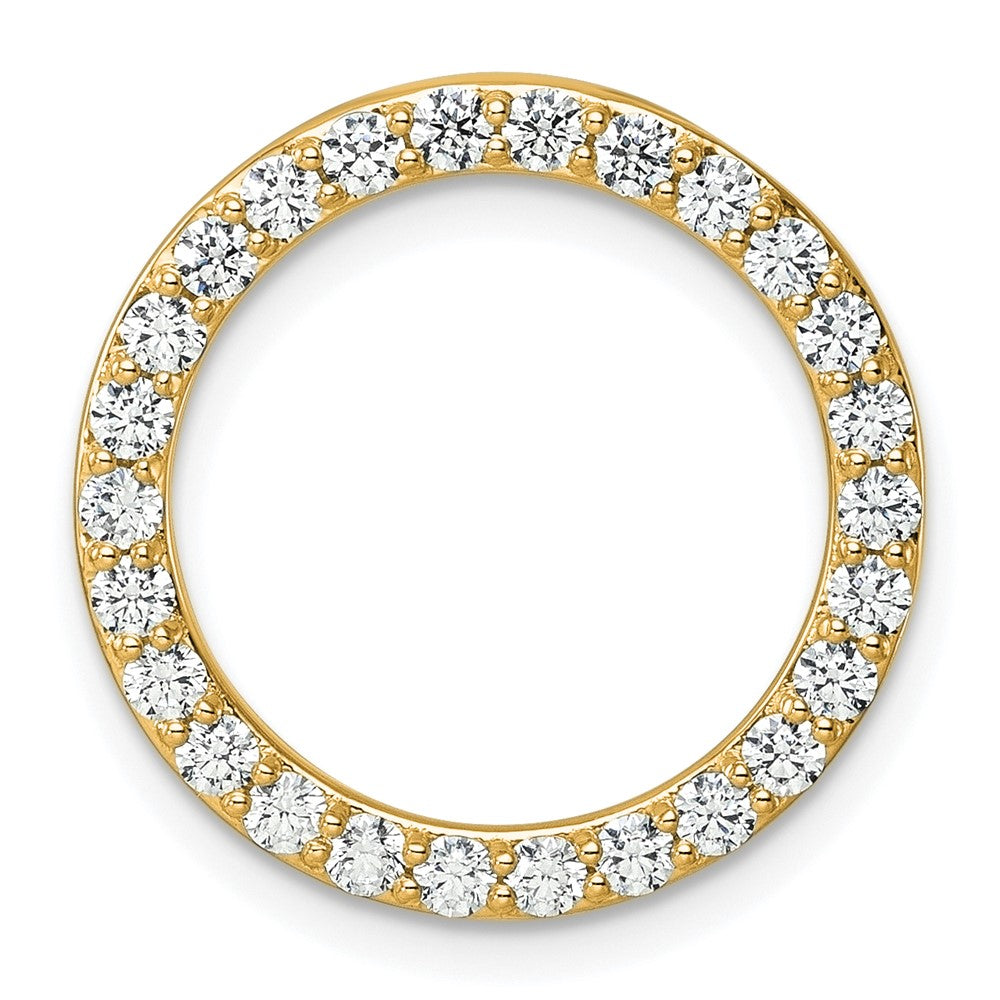 14k 1 carat Lab Grown Diamond VS/SI+ G+ Circle Chain Slide Pendant