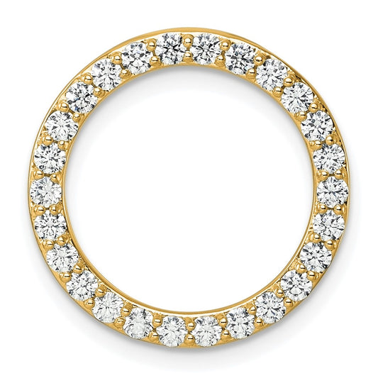 14k 1 carat Lab Grown Diamond VS/SI+ G+ Circle Chain Slide Pendant