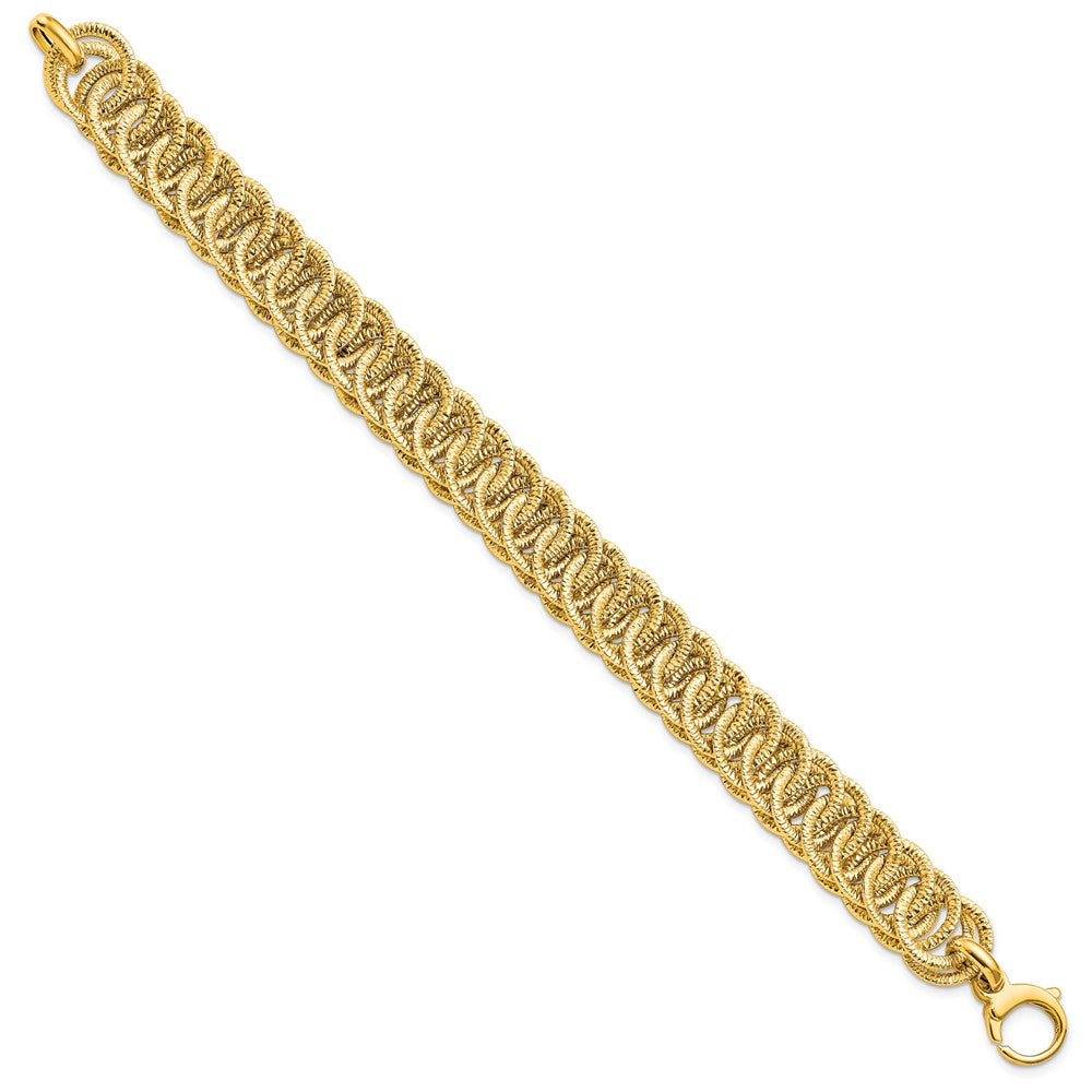 14K Polished D/C Reversible Bracelet 7.5  inches