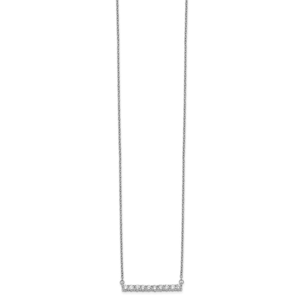 14k White Gold Diamond Bar 18 inch Necklace