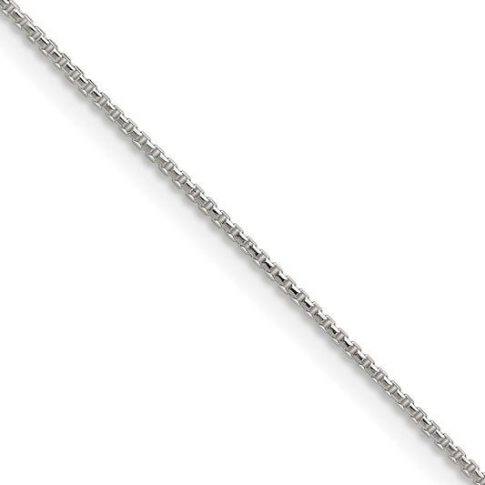 Sterling Silver .95mm Diamond-cut Round Box Chain w/2in ext.