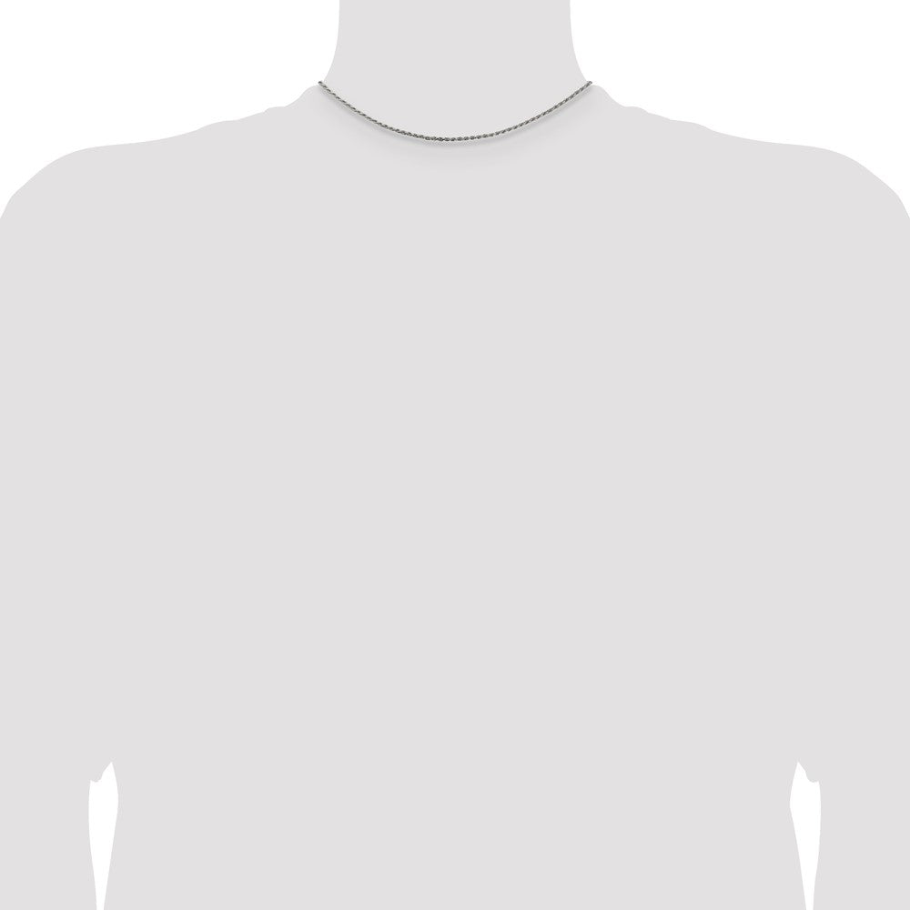 Sterling Silver 1.5mm Diamond-cut Rope Chain 14 Inches