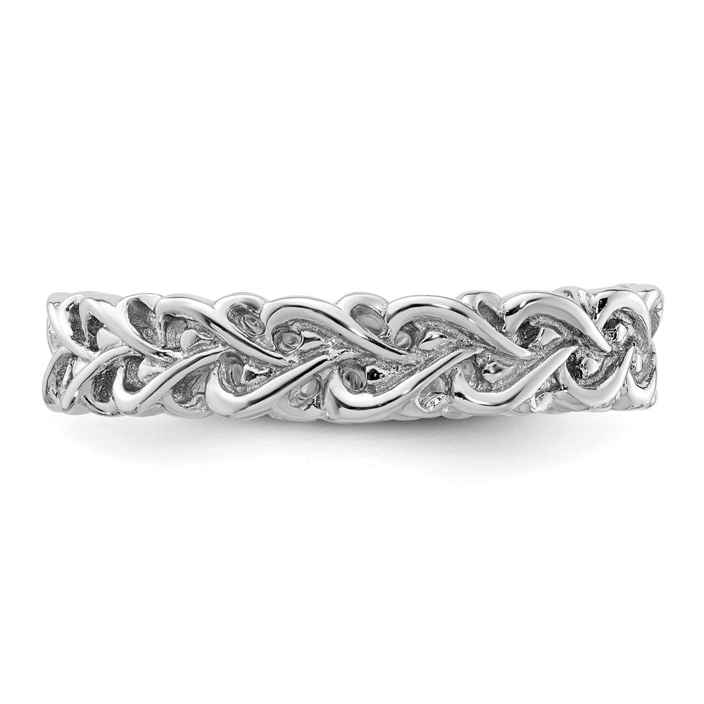 Sterling Silver Stackable Expressions Polished Intertwined Heart Ring Size -8