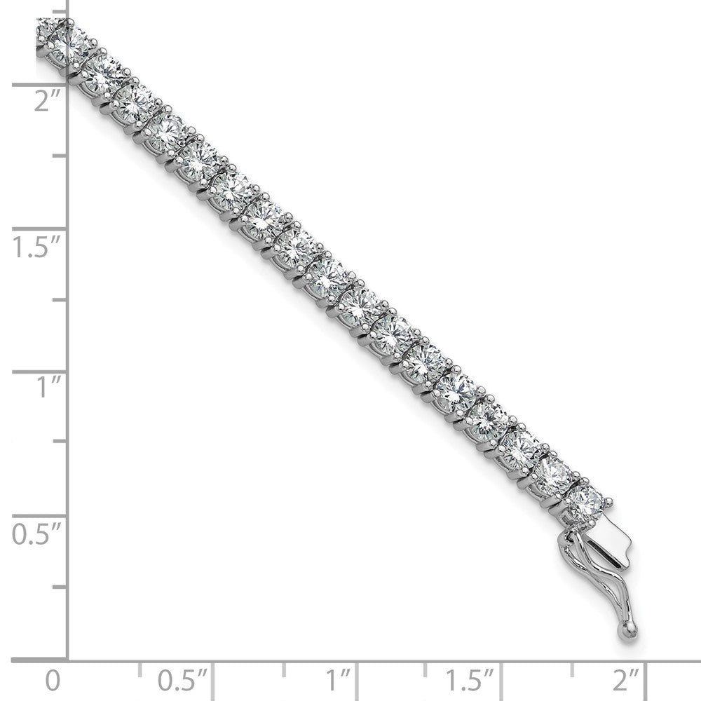 Sterling Shimmer Sterling Silver Rhodium-plated 3.5mm CZ 54 Stone 8 inch Bracelet 8 inches