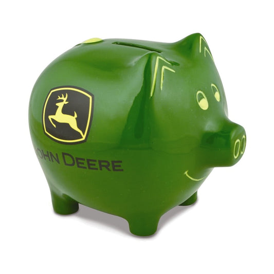 Polyresin JOHN DEERE Logo Green Piggy Bank Q-GM8493