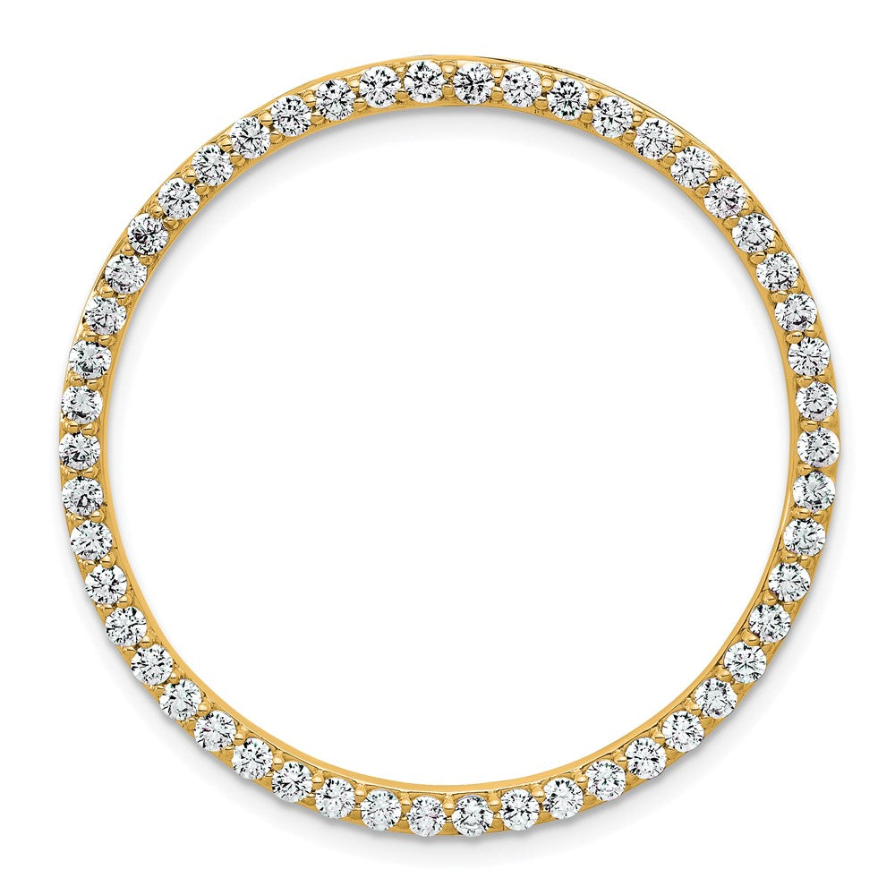 14k 1 1/2 carat Lab Grown Diamond VS+ F+ Complete Circle Chain Slide Pendant