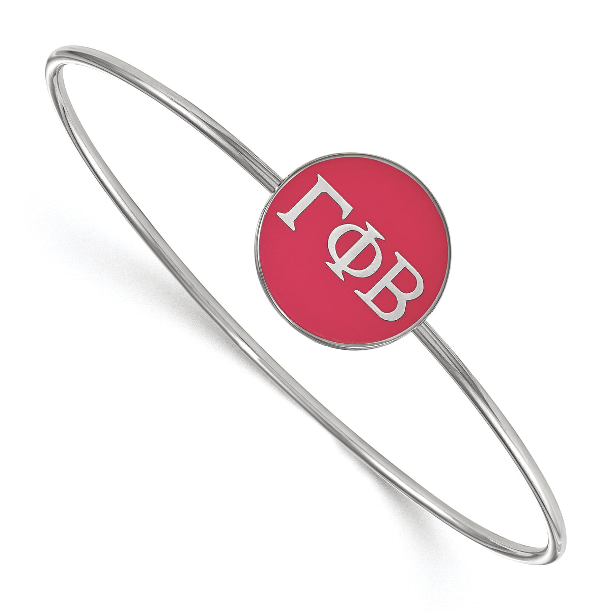Sterling Silver Official Licensed Greek Sororities Gamma Phi Beta (???) Enameled Slip-on Bangle