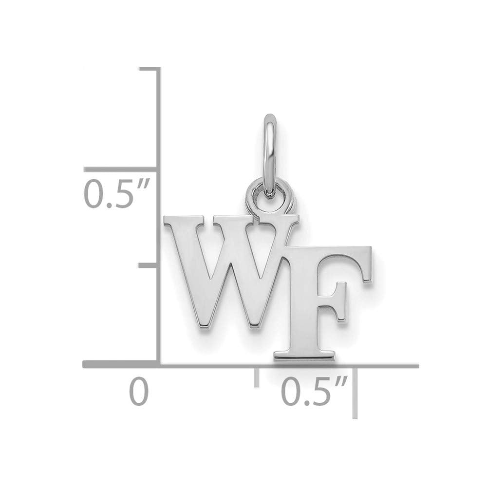 14k White Gold LogoArt Wake Forest University W-F Extra Small Pendant Q4W001WFU