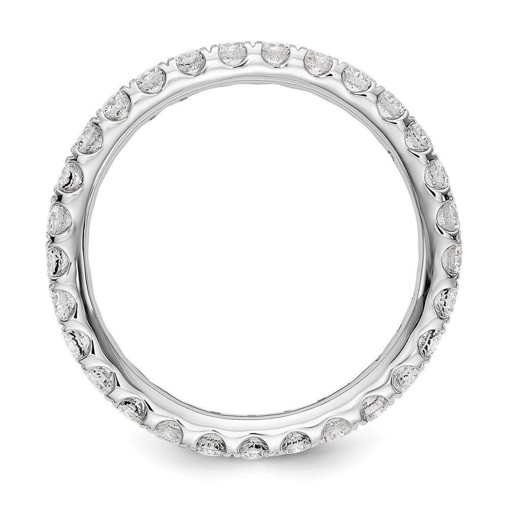 14k White Gold 1 carat Lab Grown Diamond VS/SI+ G+ Size 4 Shared Prong Eternity Band