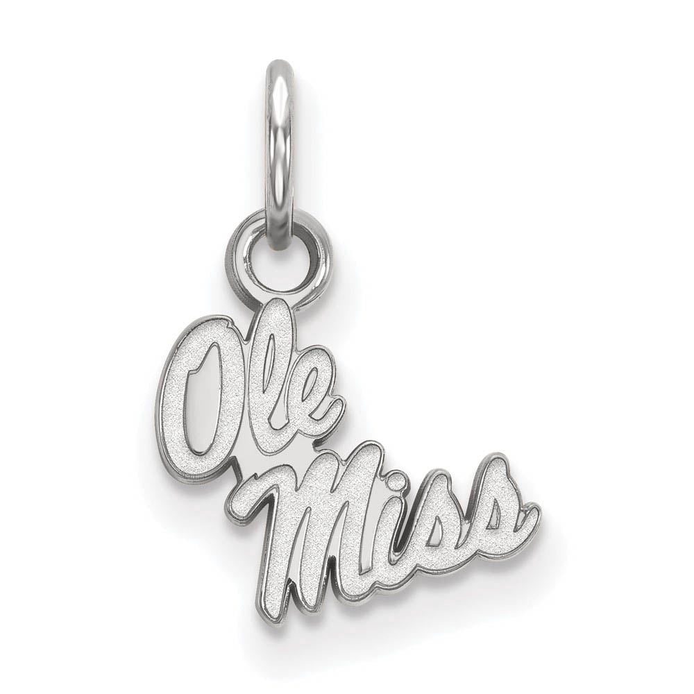 Sterling Silver Rhodium-plated LogoArt University of Mississippi Ole Miss Extra Small Pendant QSS043UMS