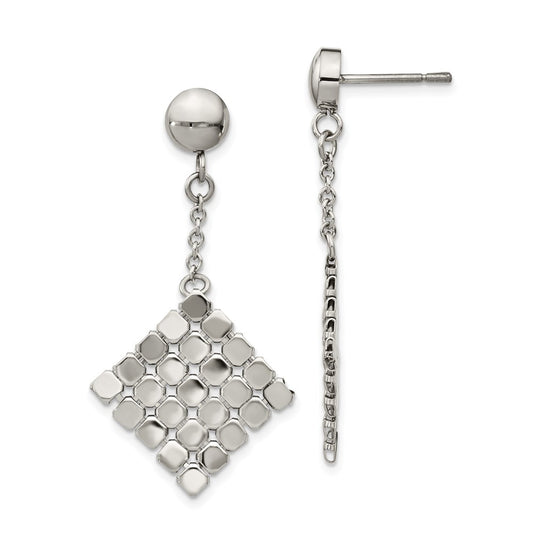 Stainless Steel Polished Post Dangle Earrings