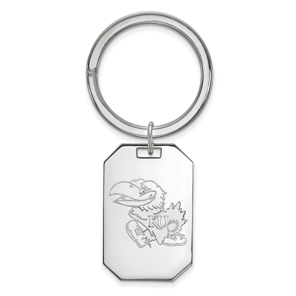 Sterling Silver U of Kansas Key Chain