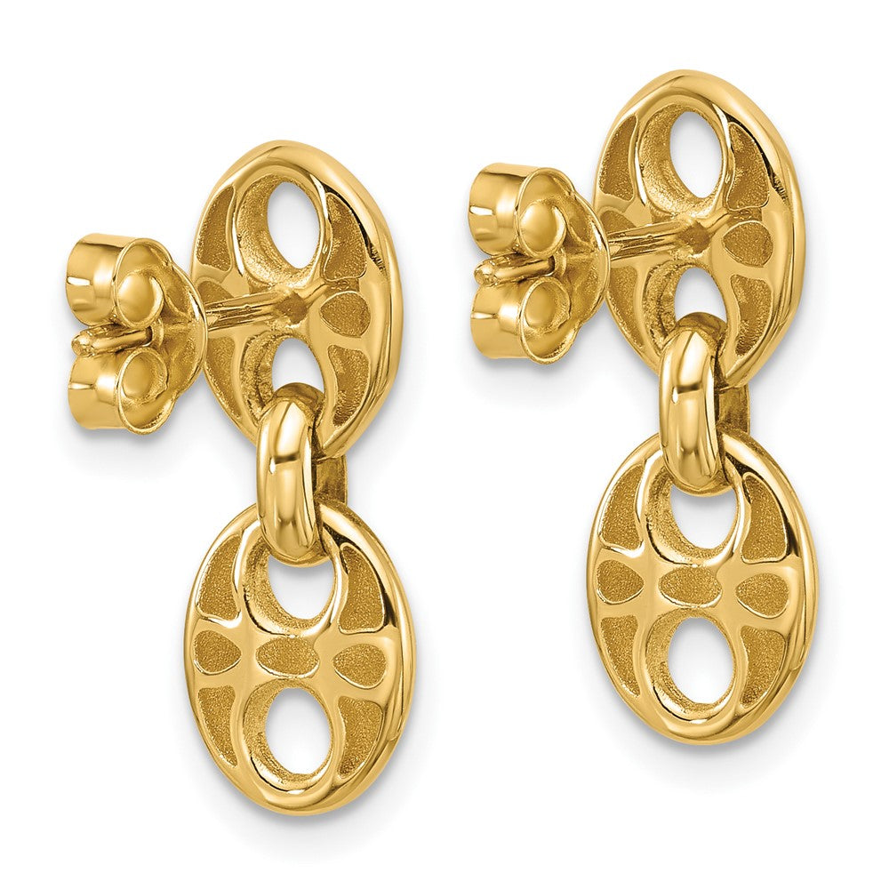 14k Double 7.55mm Mariner Link Dangle Earrings
